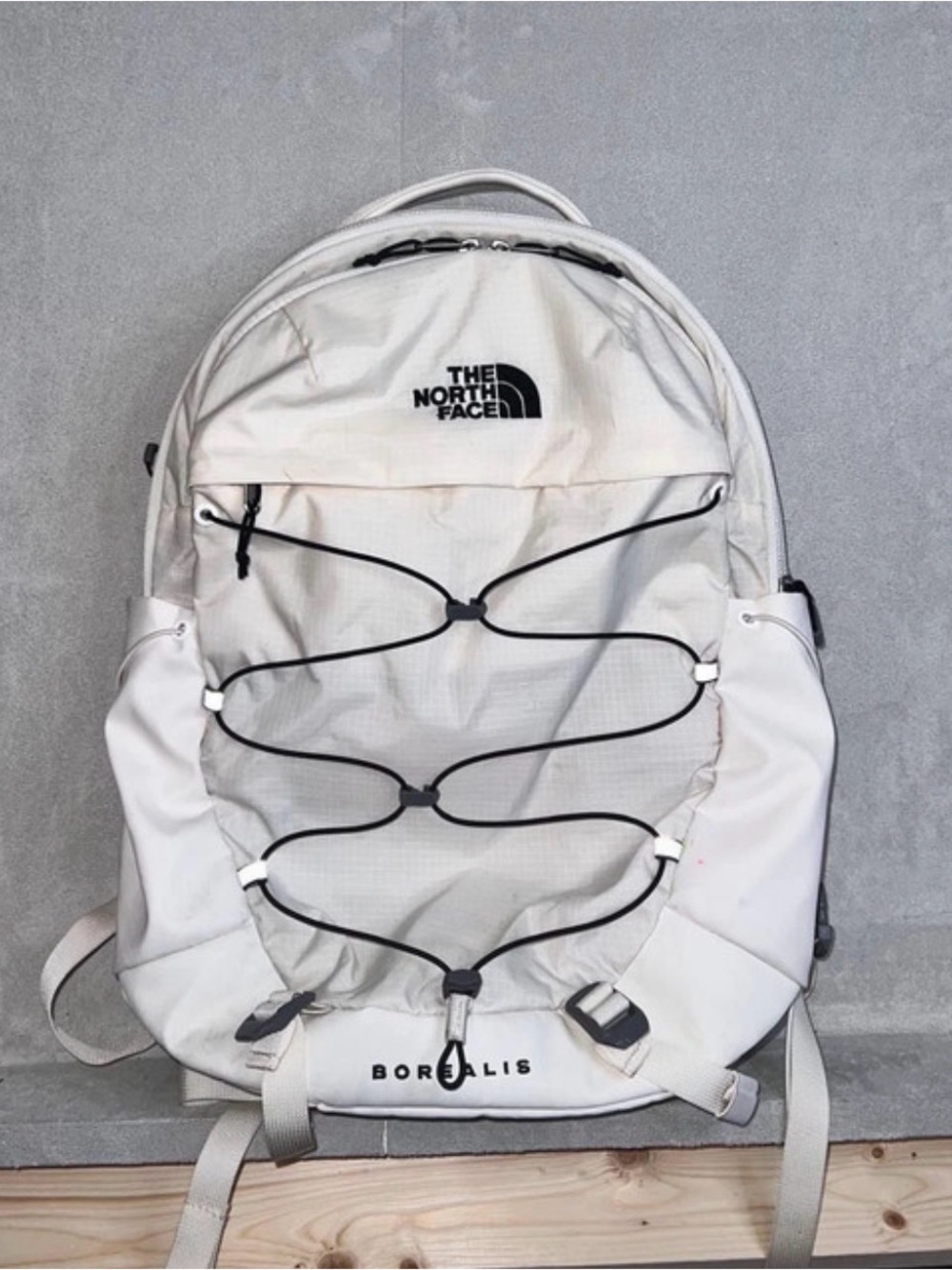 The North Face Borealis Backpack — White with Black Accents